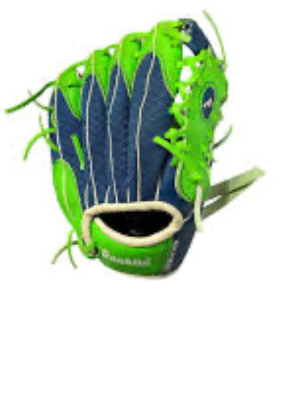 Franklin Sports 9.5"' Meshtek Glove with Ball - Blue/Optic Green: T Ball Right